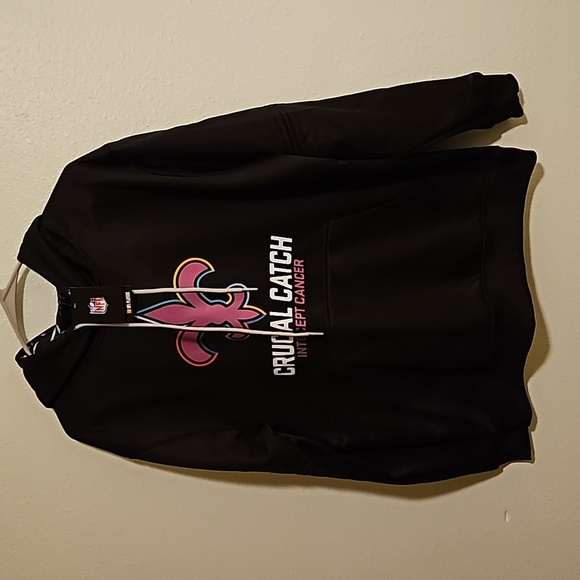 NWT Nike NFL Crucial Catch Intercept Cancer New Orleans Saints Hoodie XL - Picture 1 of 9